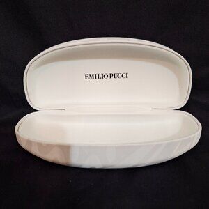 Emilo Pucci White eyeglass sunglass hard sided clamshell case (only)
